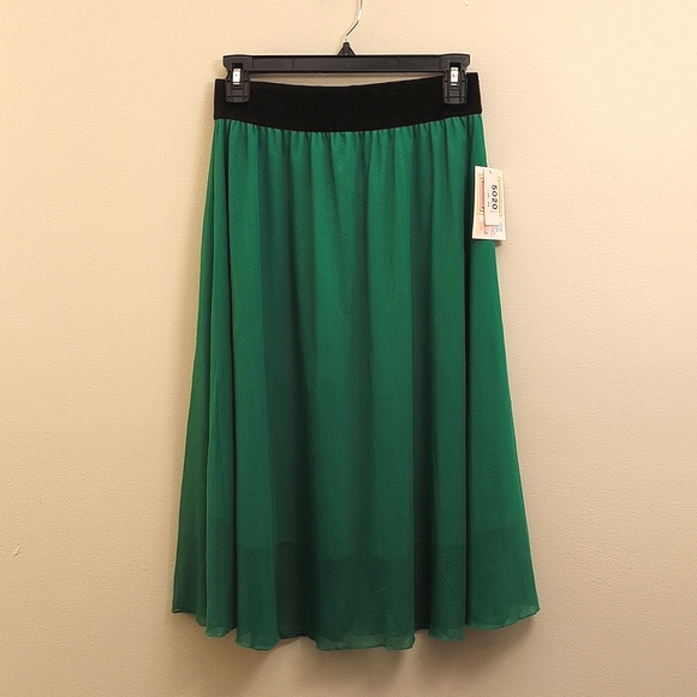NWT LuLaRoe Forest Green Women's Midi Skirt